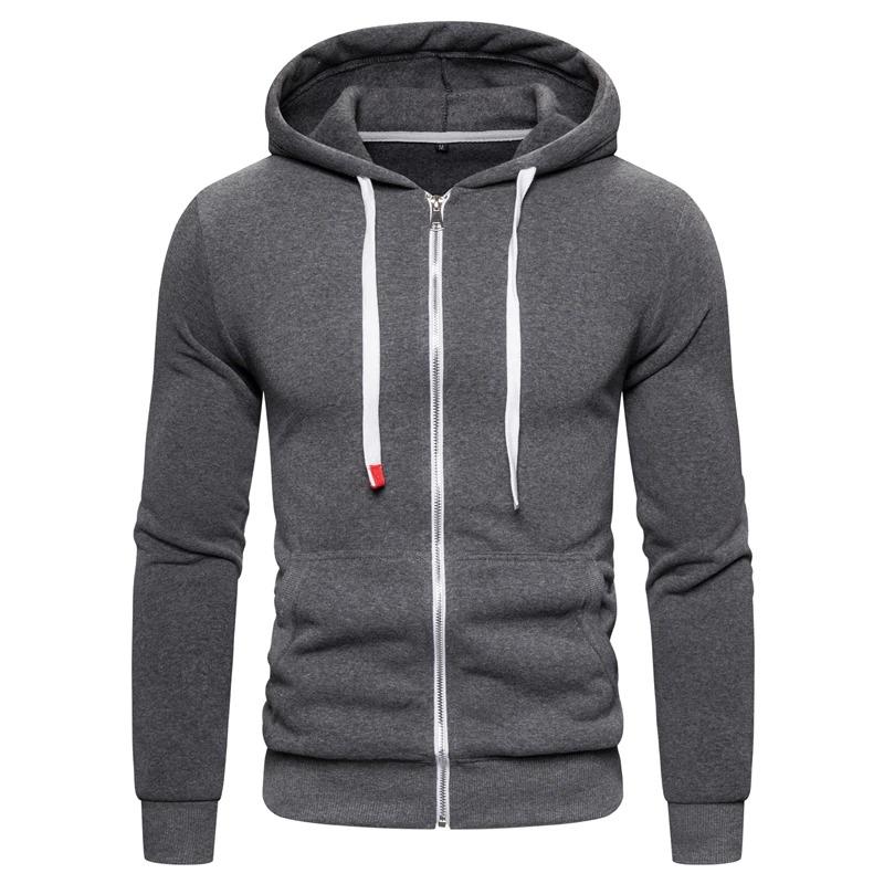Dark Grey Zipped Athletic Hoodie