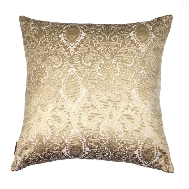 Gold Ornamental Linen Decorative Pillow Cover