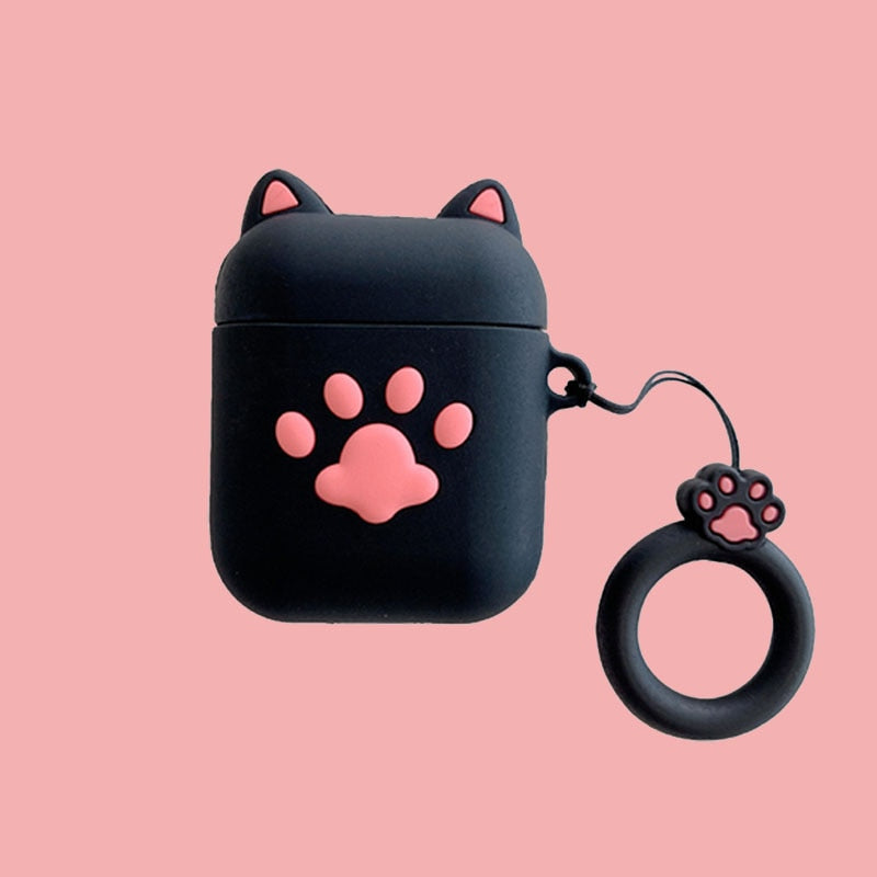 Cute Black Dog Paw Airpod Case