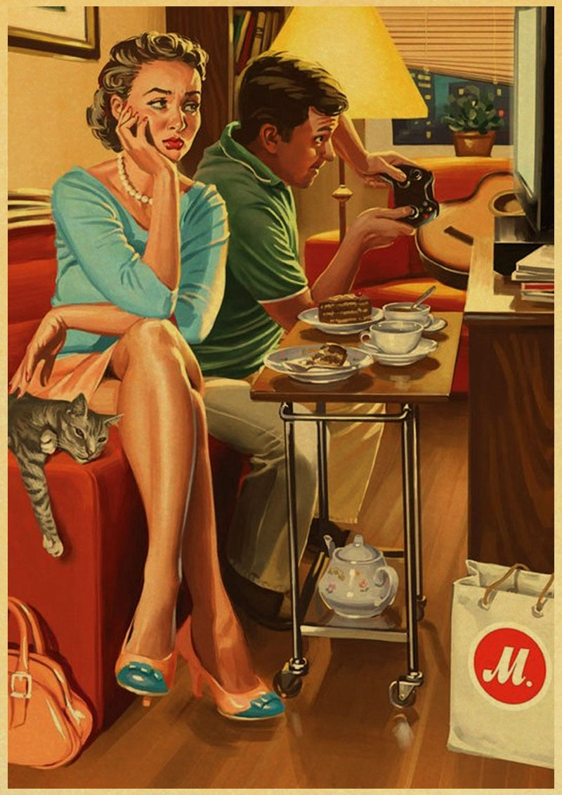 Post-Modern Gamer Paper Pin-Up Poster