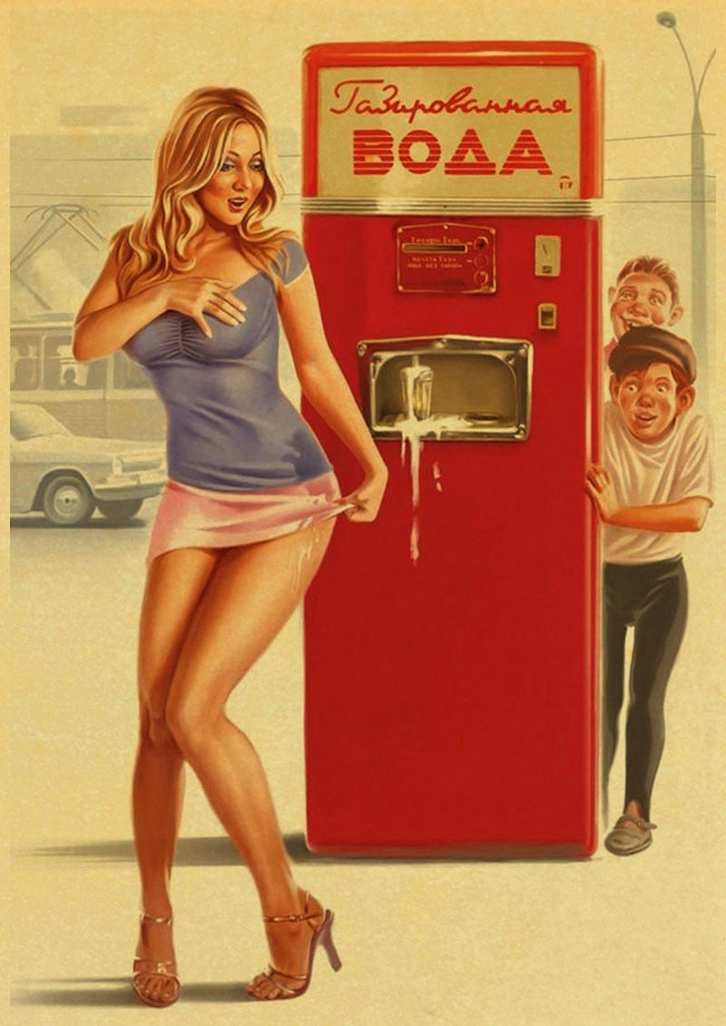 Vintage Boys Will Be Boys Paper Pin-Up Poster