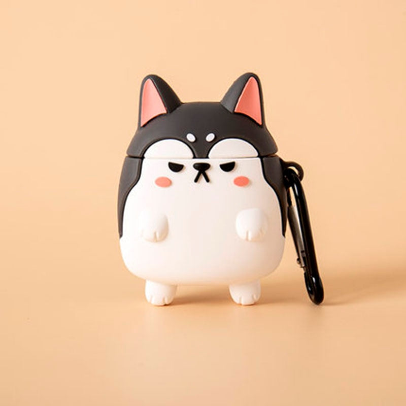 Cute Black Angry Corgi Airpod Case