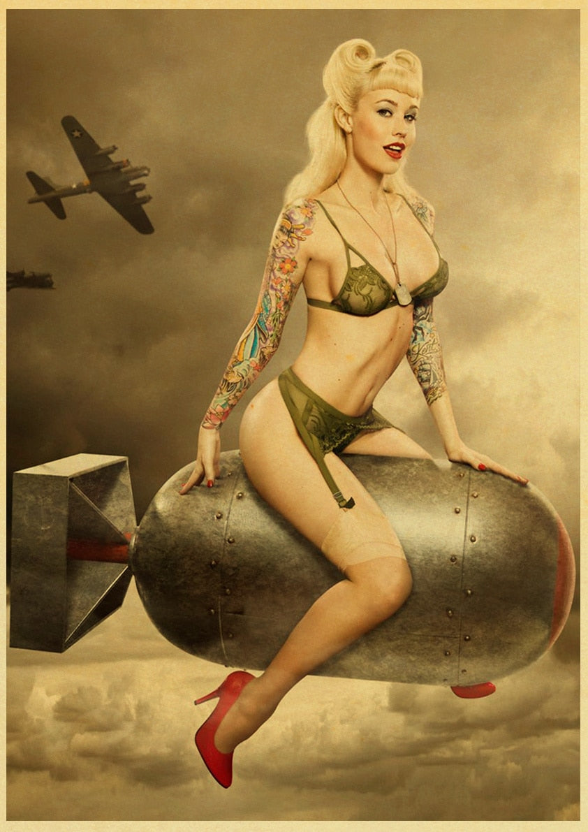 Vintage Babes And Bombshells Paper Pin-Up Poster