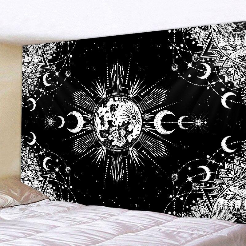 Geometric Moon Tapestry