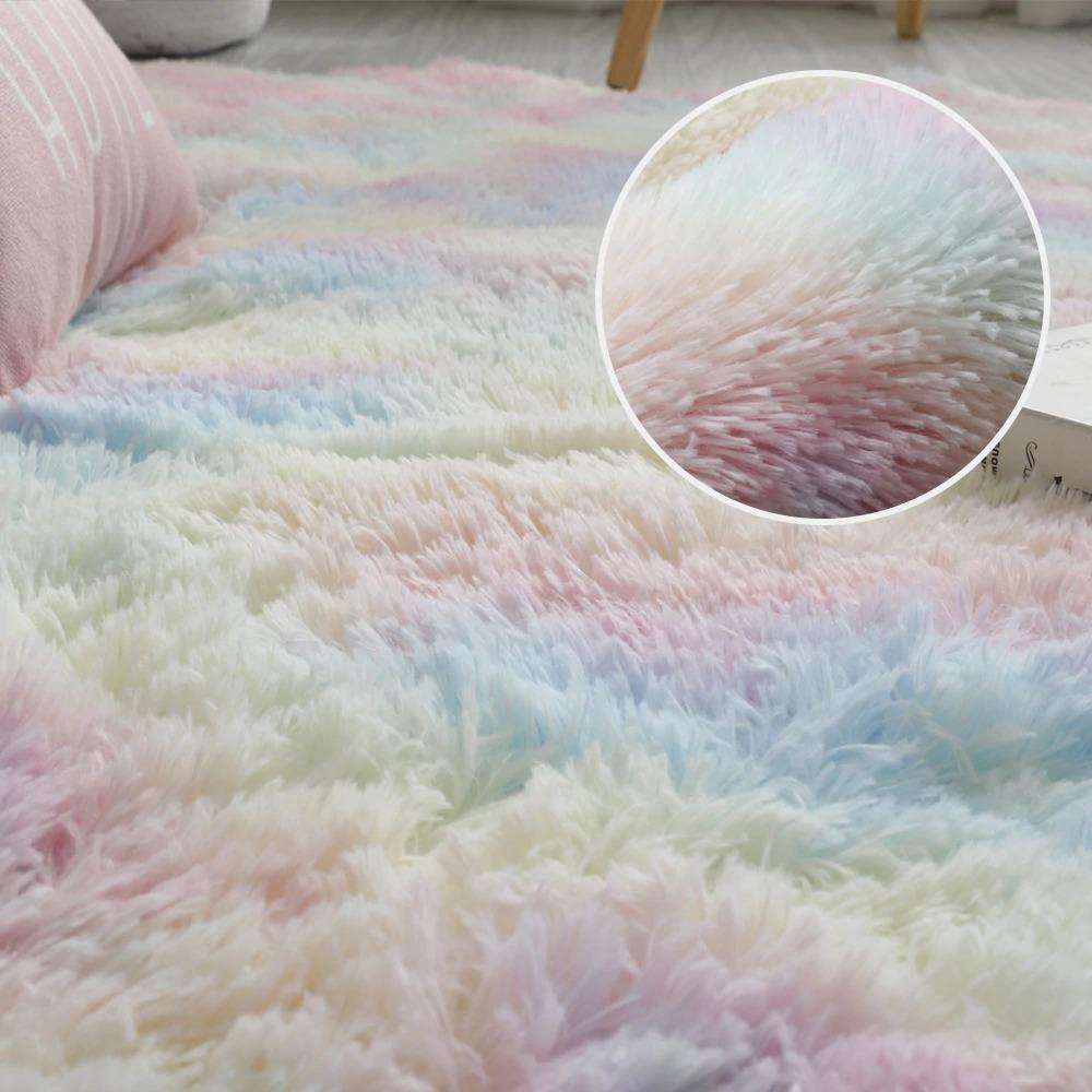 Fluffy Rainbow Rug