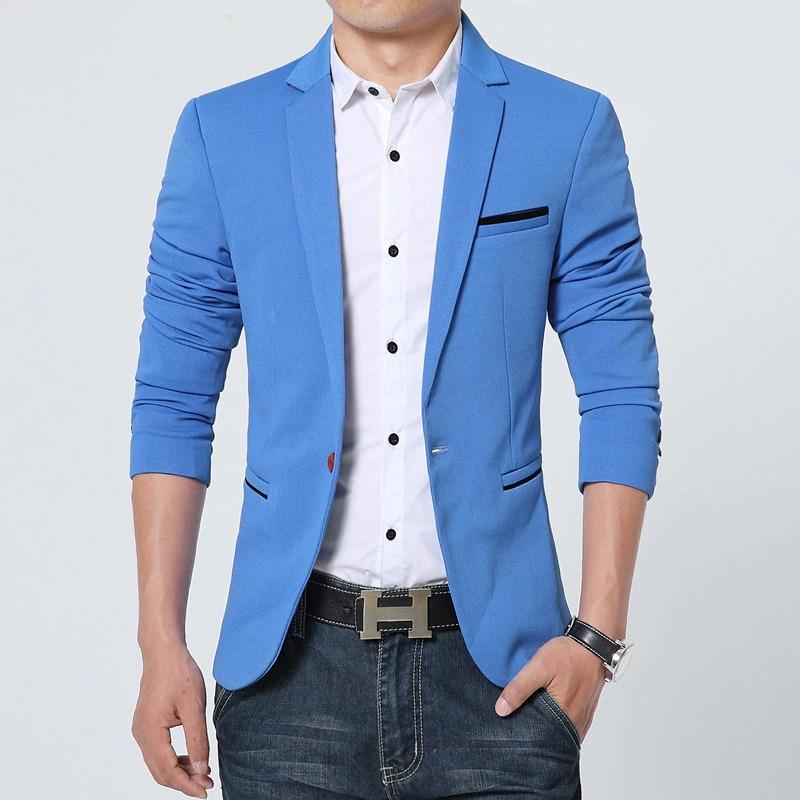 Light Blue Casual Blazer