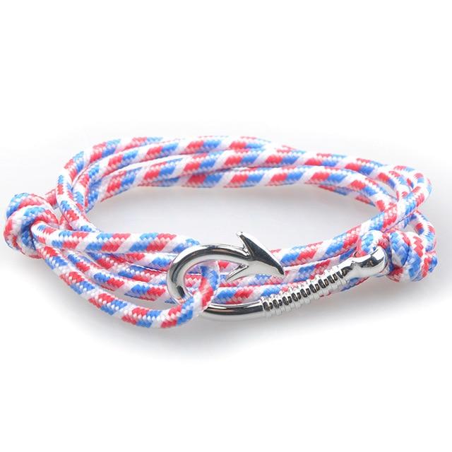 Pacific Nautical Patriotic Hook Bracelet (Silver)
