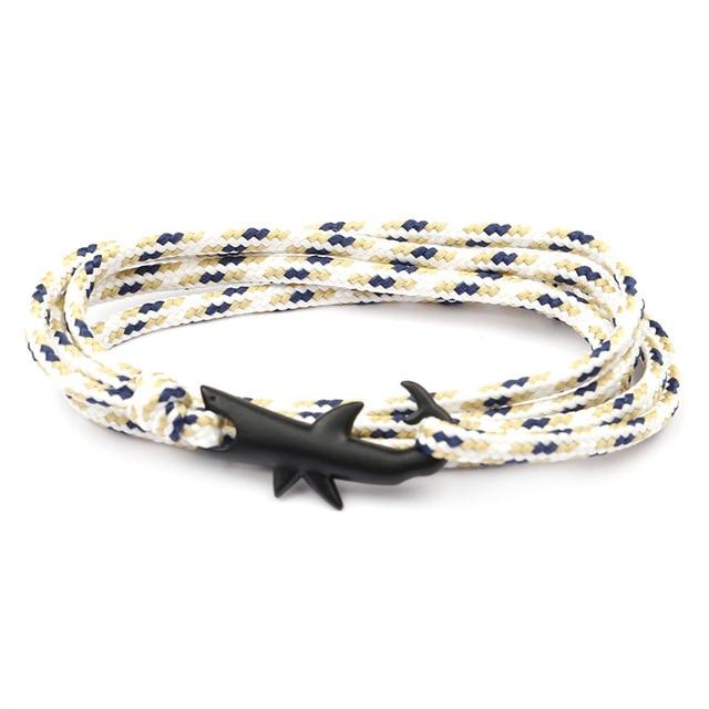Pacific Nautical White Jaws Bracelet (Black)
