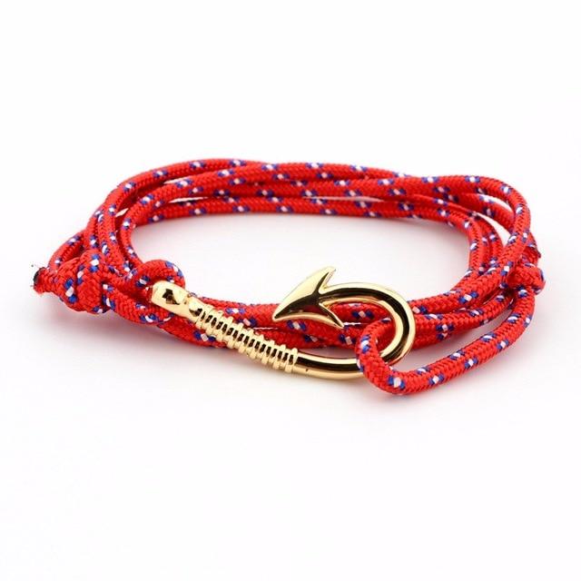 Pacific Nautical Orange Hook Bracelet (Gold)