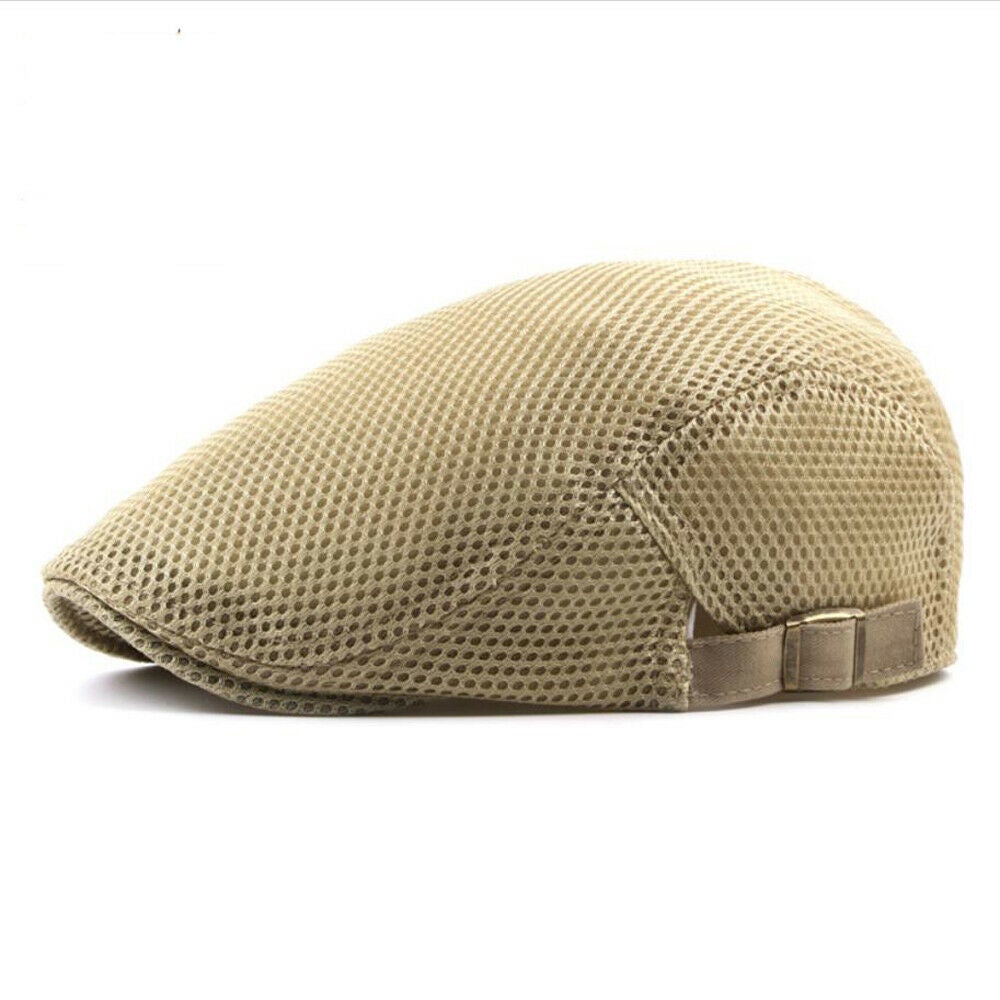 Golf Paradise Mesh Flat Cap (Beige)
