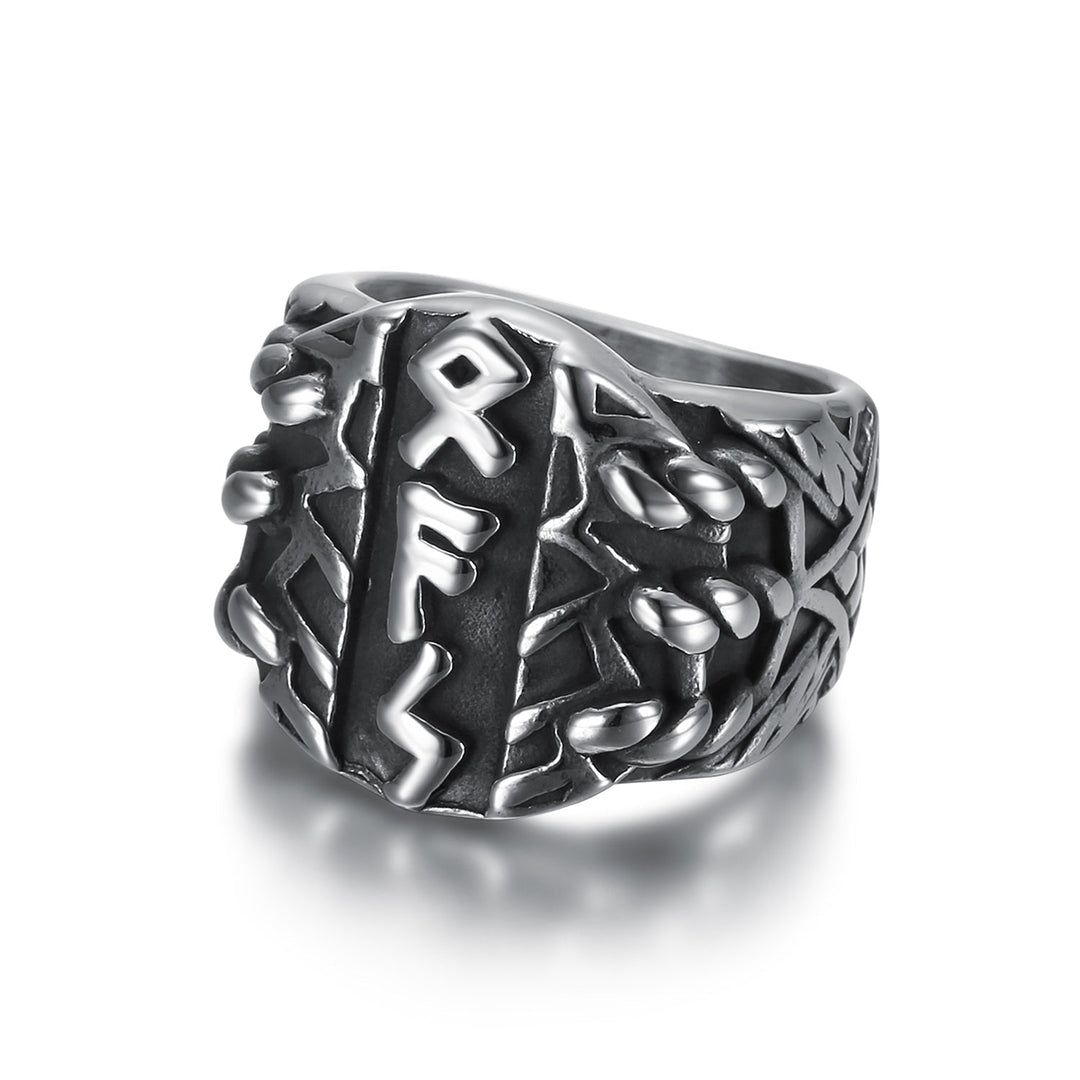 Nordic Pride Handcrafted Stainless Steel Triple Rune Ring
