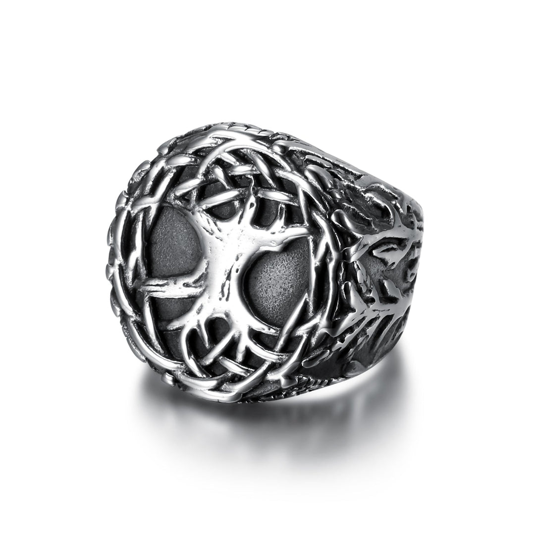 Nordic Pride Handcrafted Stainless Steel Celtic Tree of Life Signet Ring