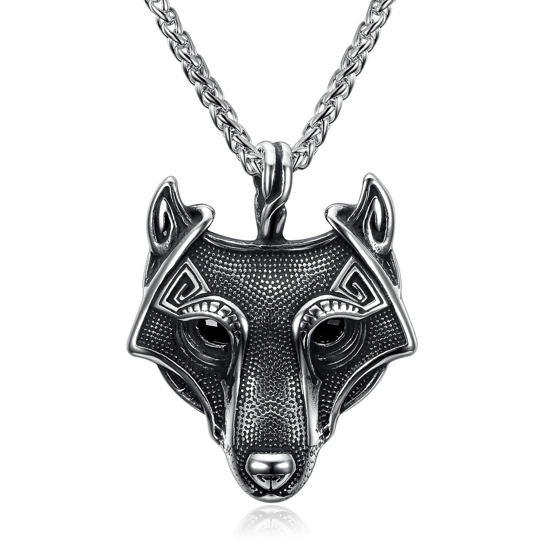 Nordic Pride Handcrafted Stainless Steel Fenrir Pendant on Handcrafted Stainless Steel Chain