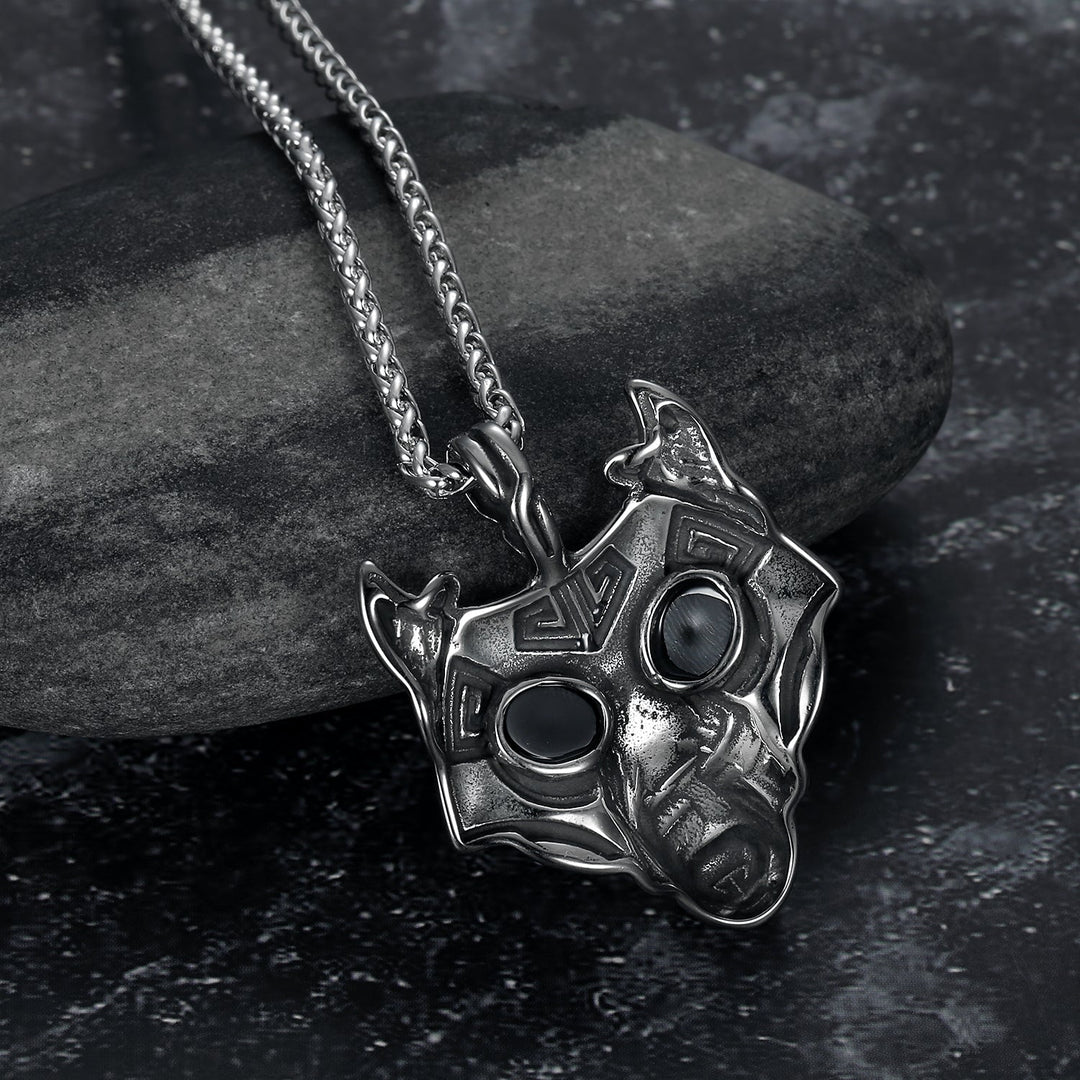 Nordic Pride Handcrafted Stainless Steel Fenrir Pendant on Handcrafted Stainless Steel Chain