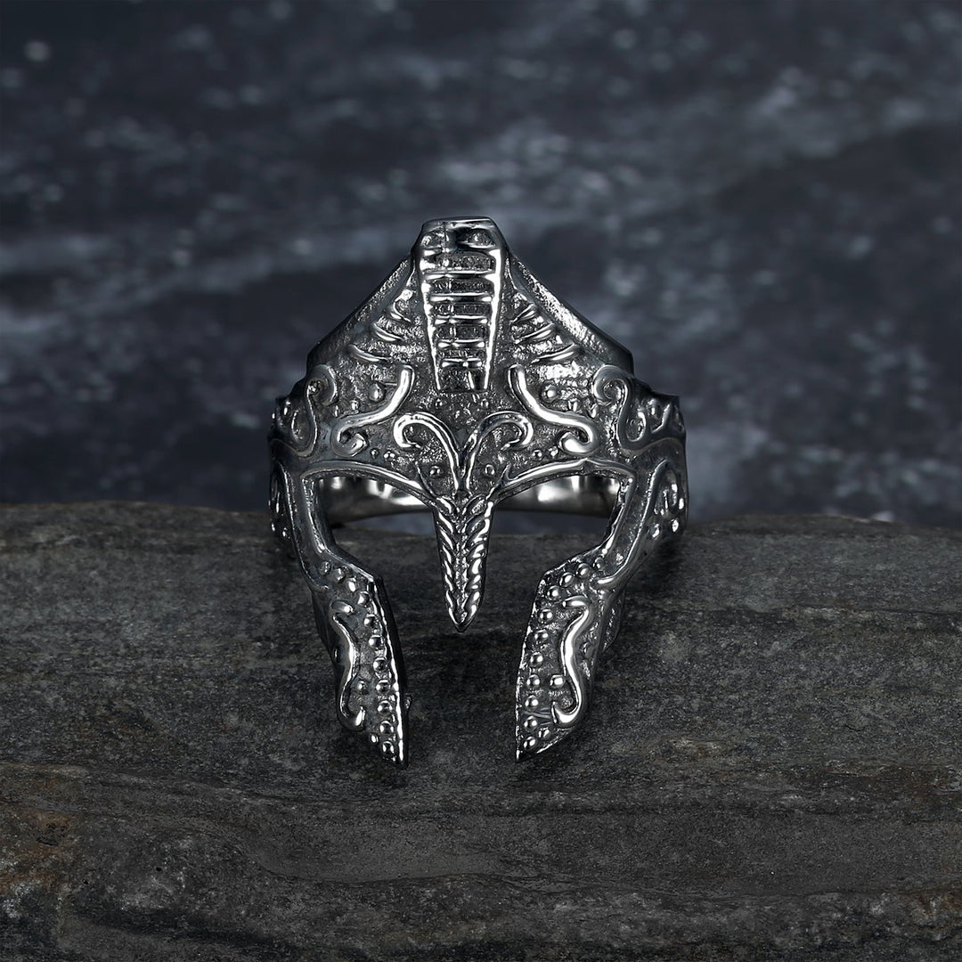 Nordic Pride Handcrafted Stainless Steel Soldier Helmet Ring
