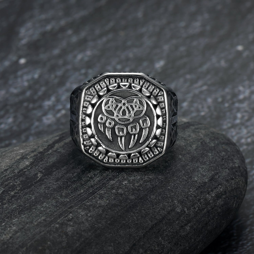 Nordic Pride Handcrafted Stainless Steel Veles Signet Ring