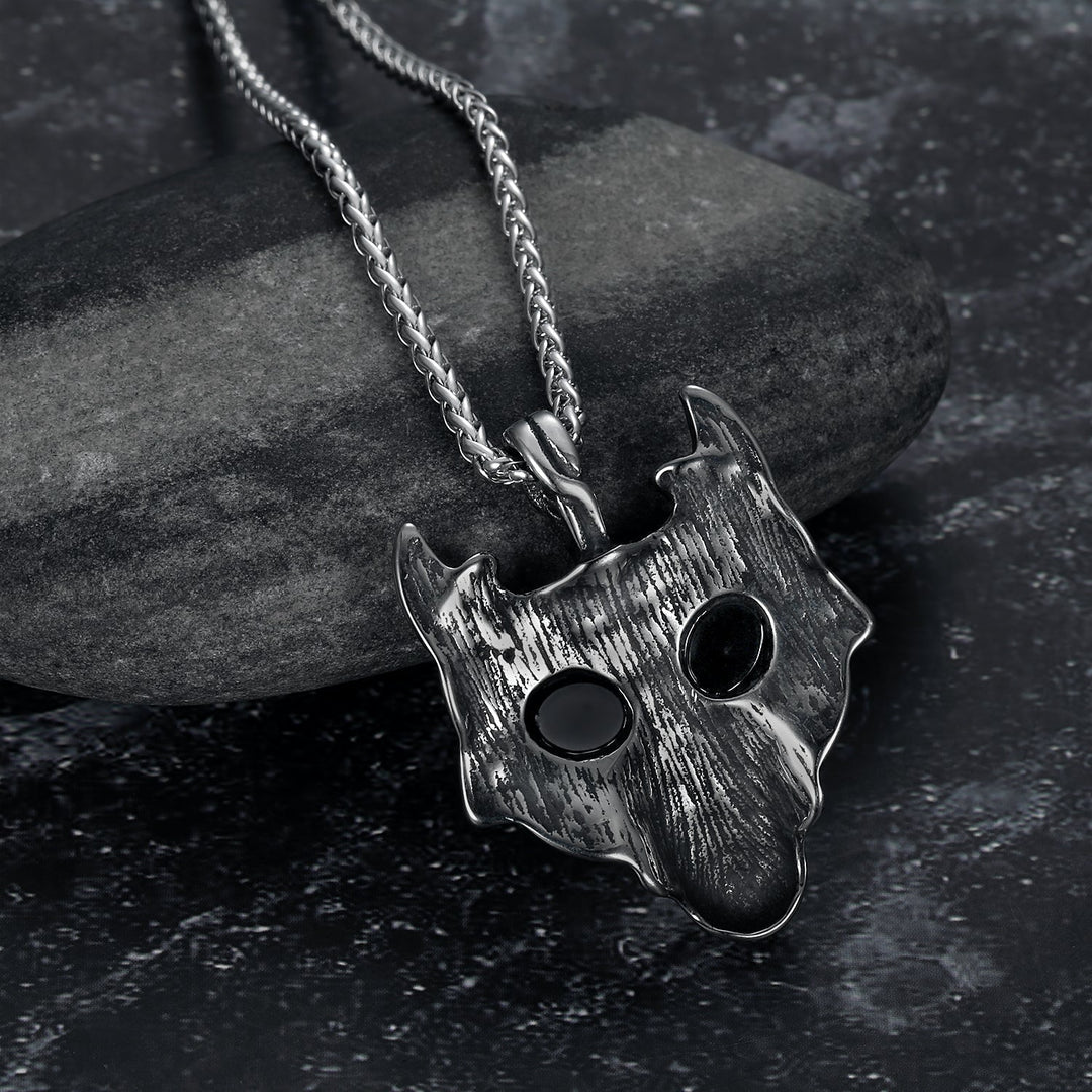 Nordic Pride Grey Wolf Head Nordic Pendant - Metal Chain