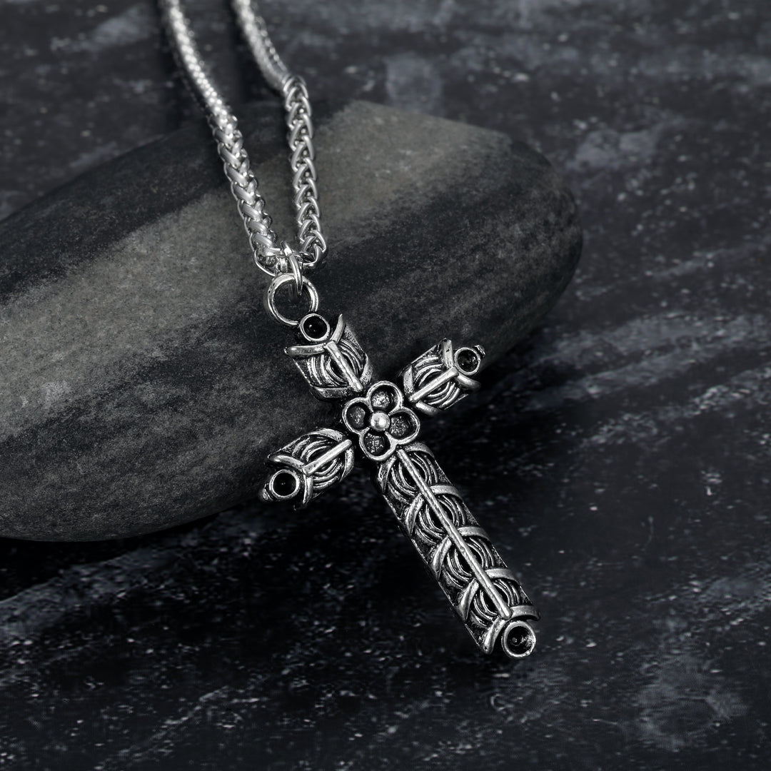 Nordic Pride Handcrafted Stainless Steel Athelstan's Cross Pendant & Chain