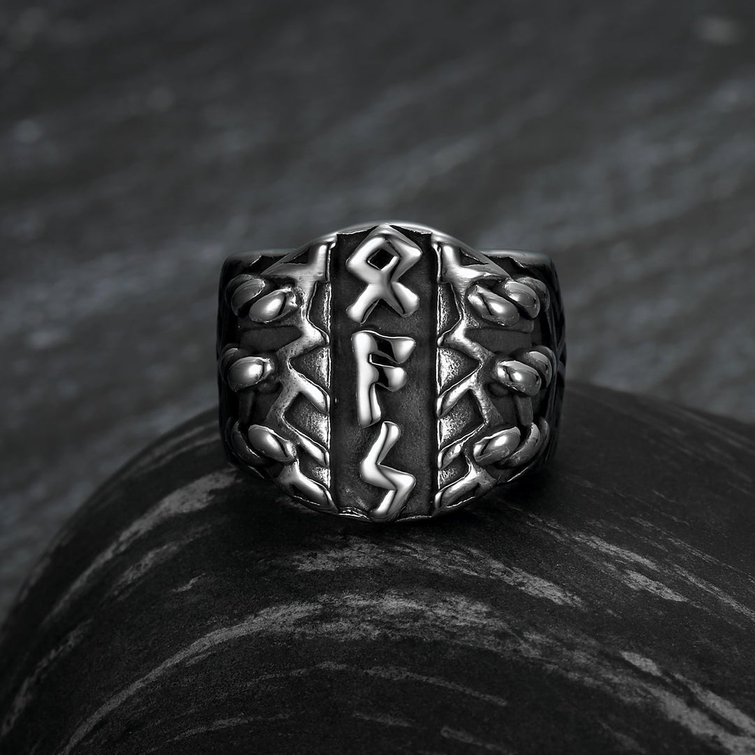 Nordic Pride Handcrafted Stainless Steel Triple Rune Ring