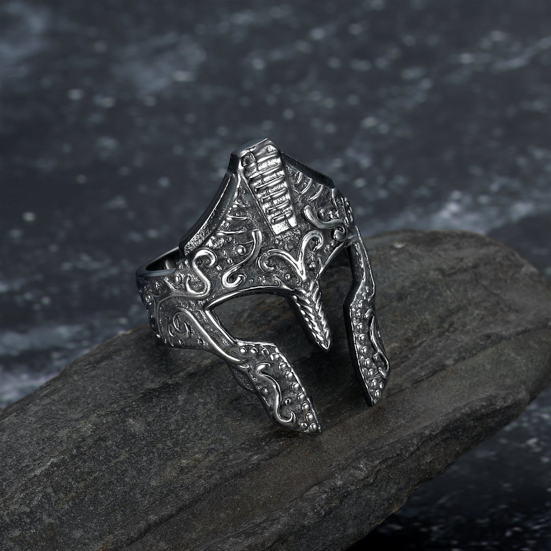 Nordic Pride Handcrafted Stainless Steel Soldier Helmet Ring