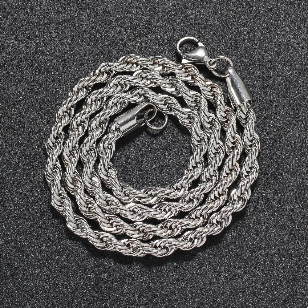 5mm White Gold Rope Chain