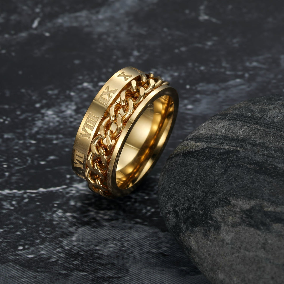 Nordic Pride Handcrafted Stainless Steel Rotating Rune Ring