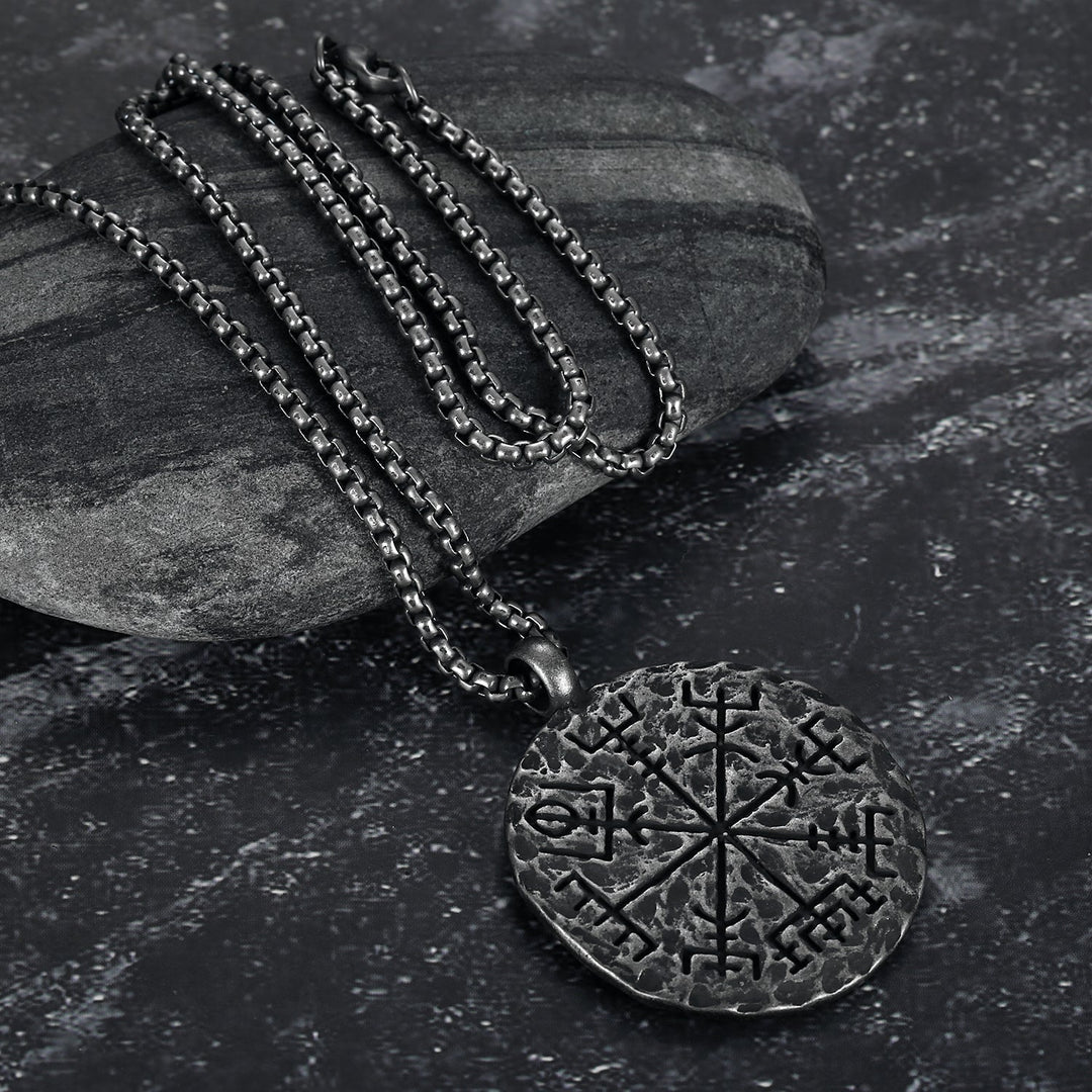 Nordic Pride Ornate Icelandic Stave and Helm of Terror Pendant & Chain