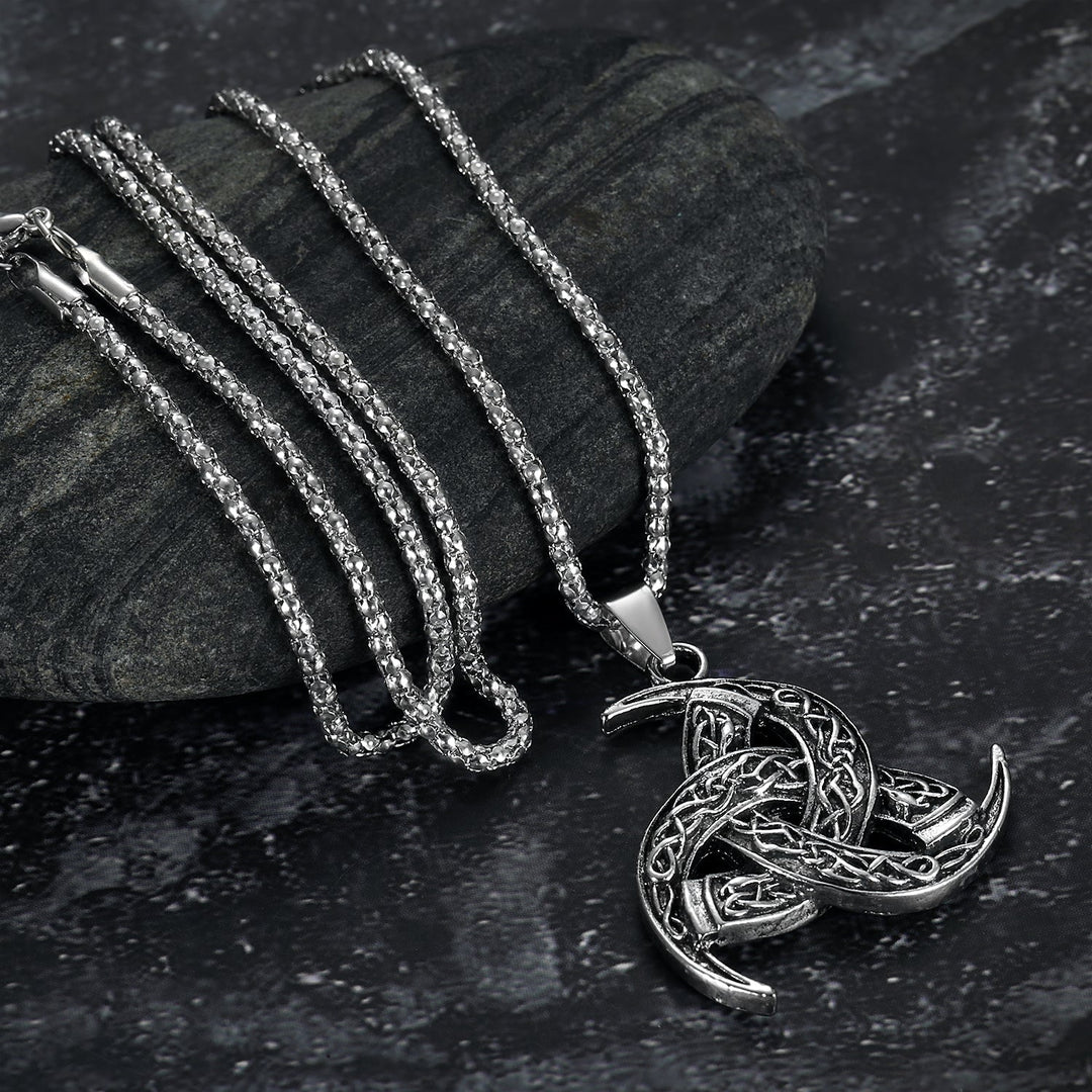 Nordic Pride Handcrafted Stainless Steel Odin's Horn Pendant