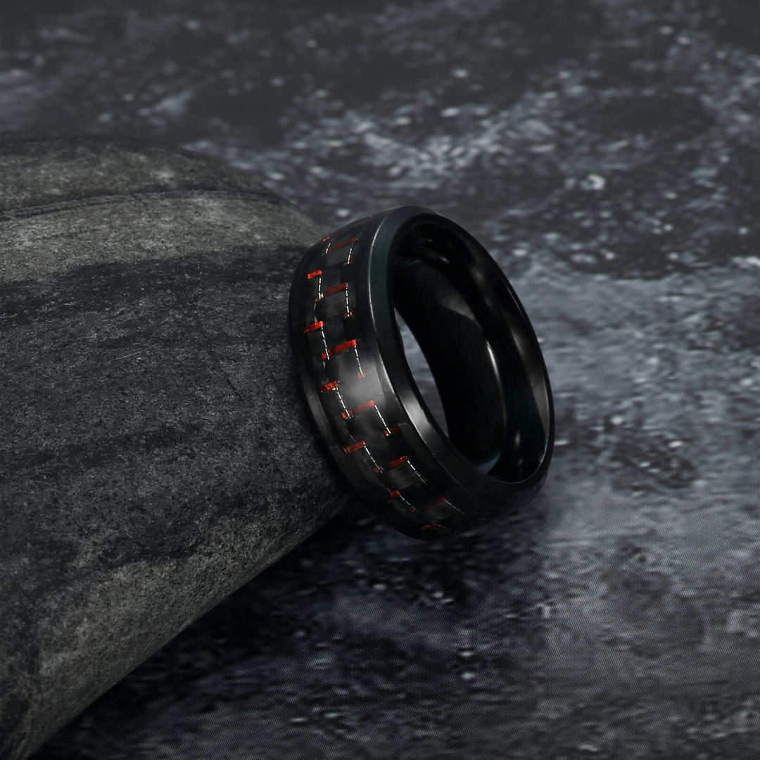 Nordic Pride Carbon Fibre Basilisk Scale Nordic Wedding Rings