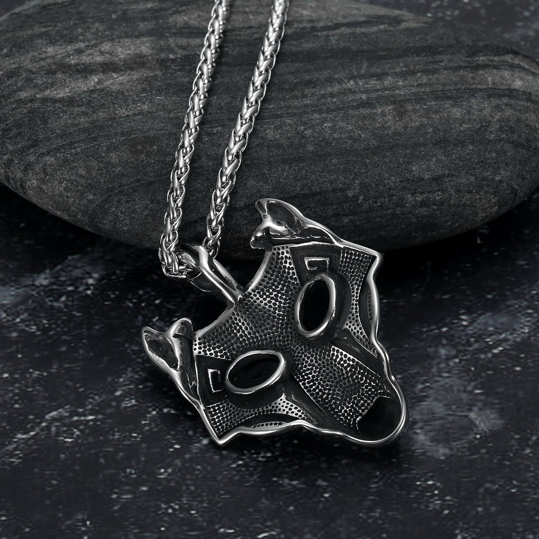 Nordic Pride Handcrafted Stainless Steel Fenrir Pendant on Handcrafted Stainless Steel Chain