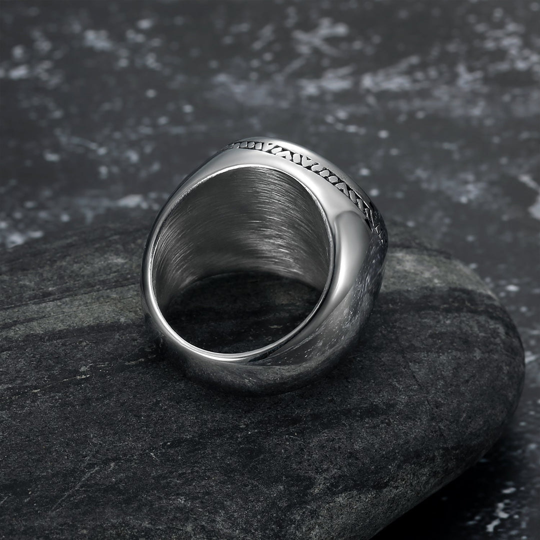 Nordic Pride Handcrafted Stainless Steel Celtic Tree of Life Circular Ring