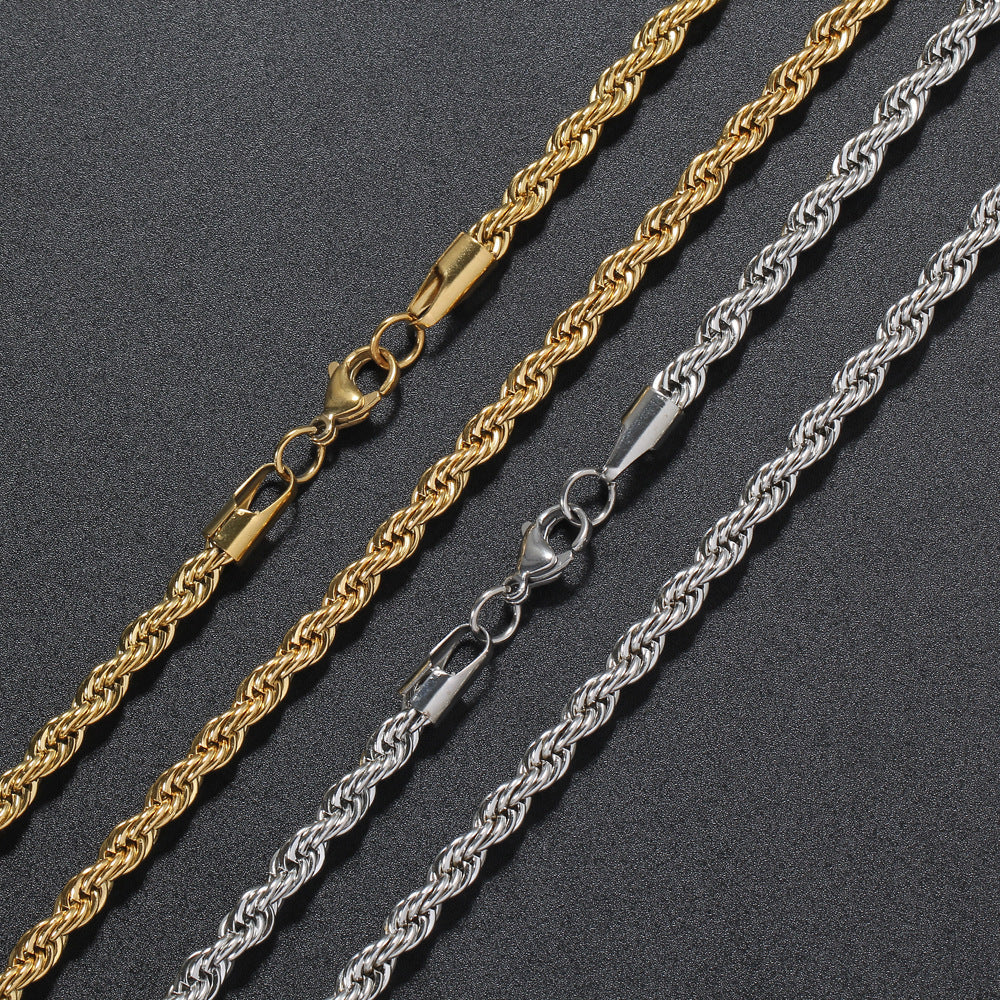 5mm White Gold Rope Chain