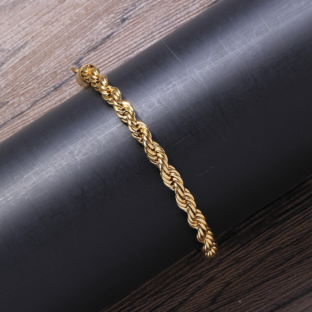 5mm 14K Gold Rope Bracelet