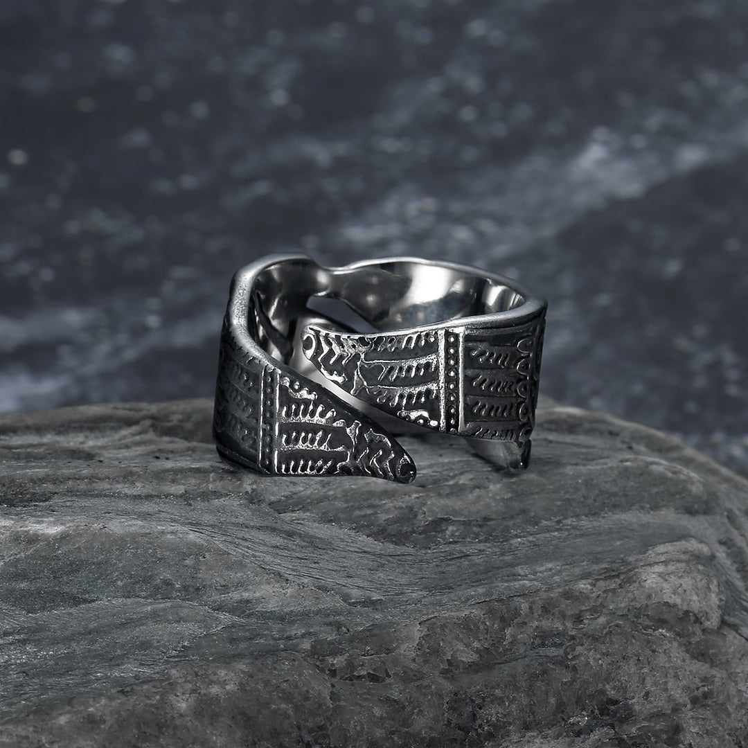 Nordic Pride Handcrafted Stainless Steel Adjustable Raven Ring