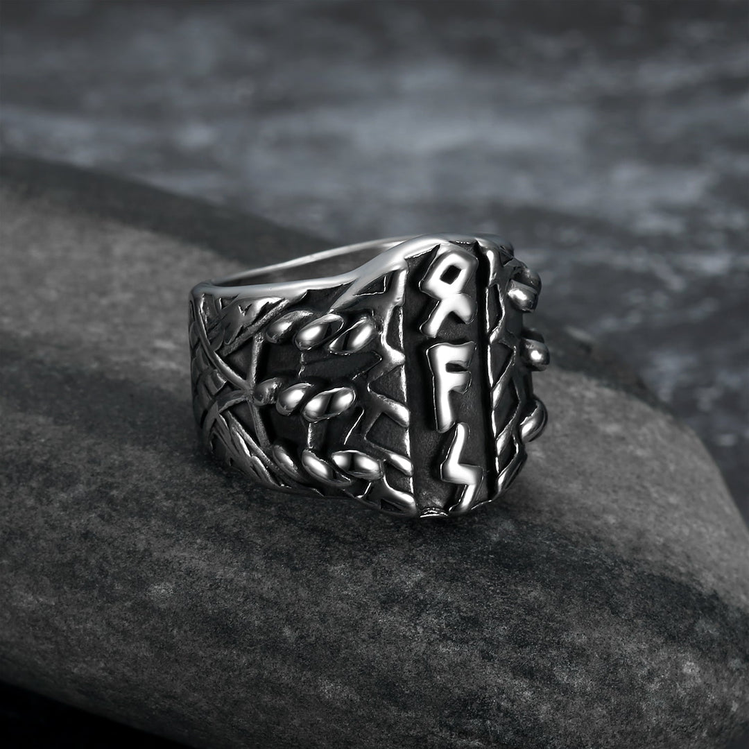 Nordic Pride Handcrafted Stainless Steel Triple Rune Ring