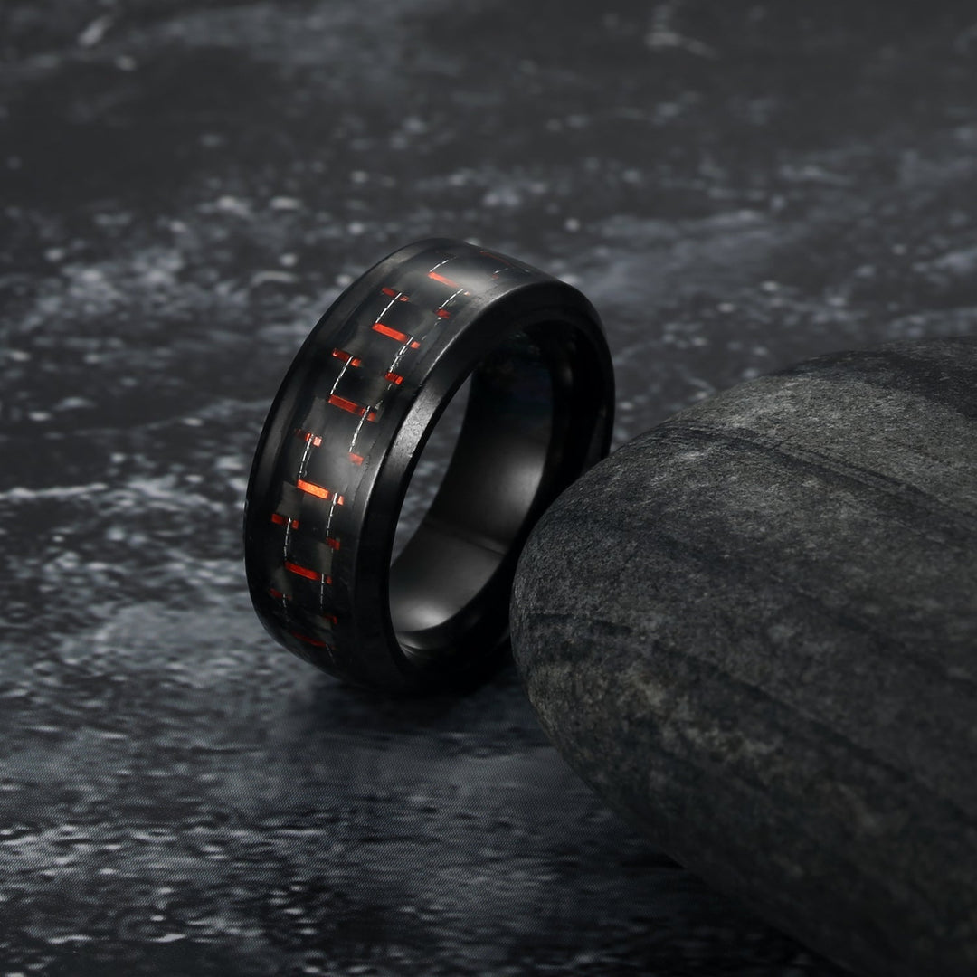 Nordic Pride Carbon Fibre Basilisk Scale Nordic Wedding Rings