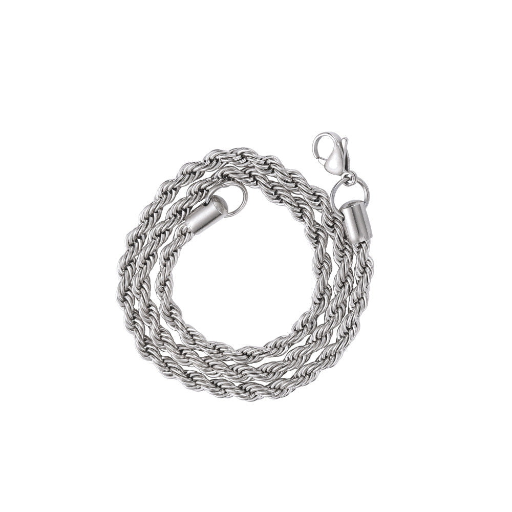 5mm White Gold Rope Chain