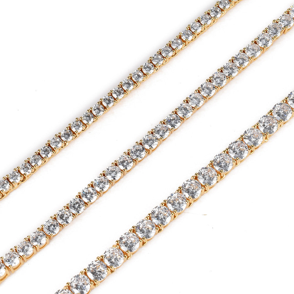 3mm + 5mm Gold Tennis Chain Set