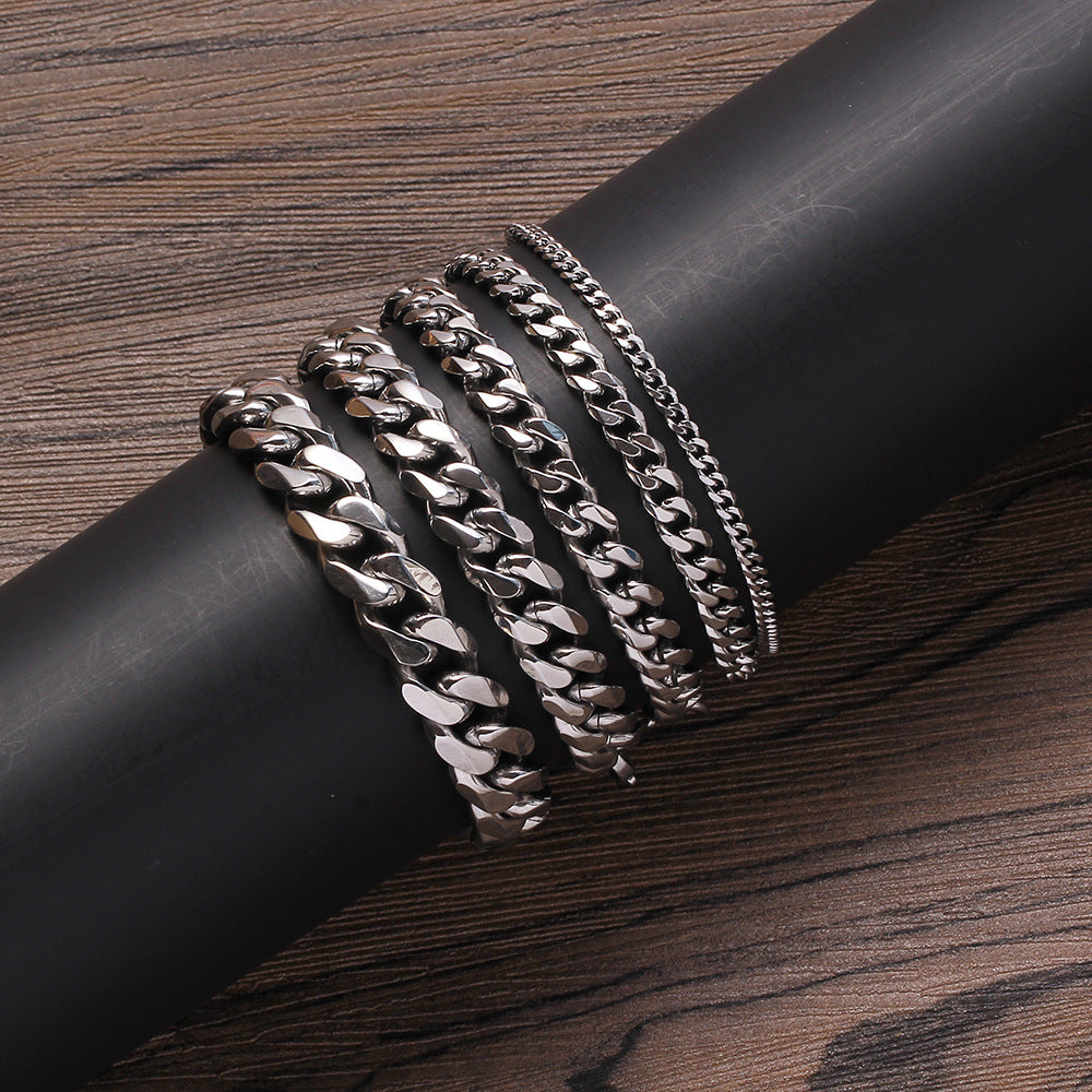 5mm Cuban Bracelet in White Gold