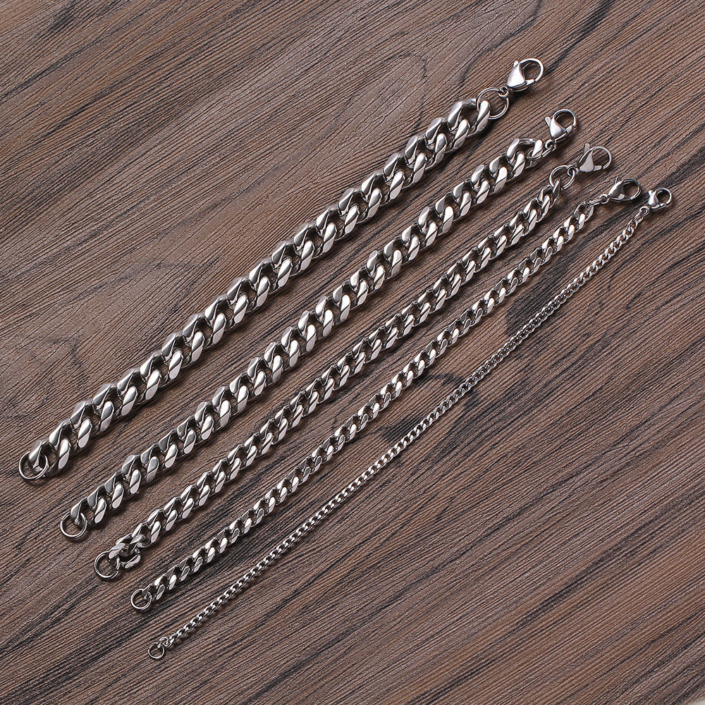 5mm Cuban Bracelet in White Gold