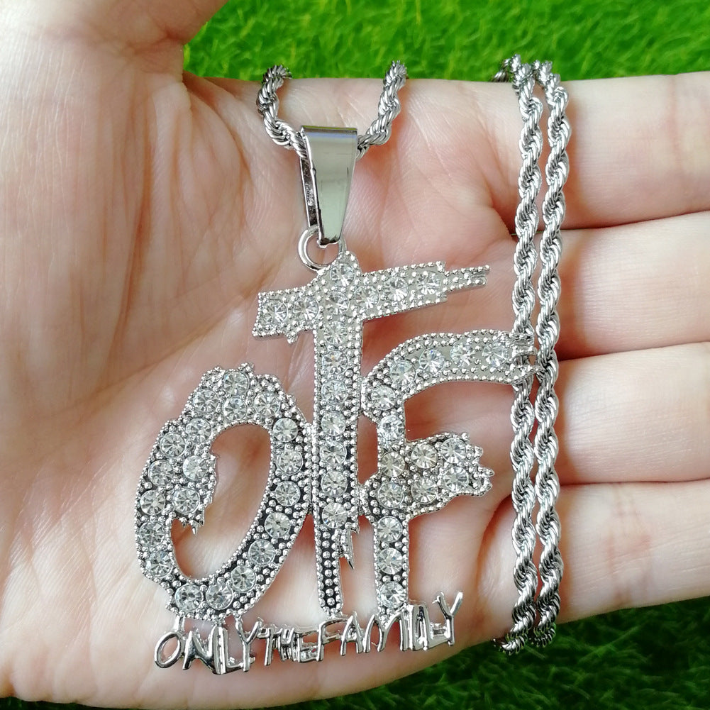 Iced OTF Pendant in White Gold