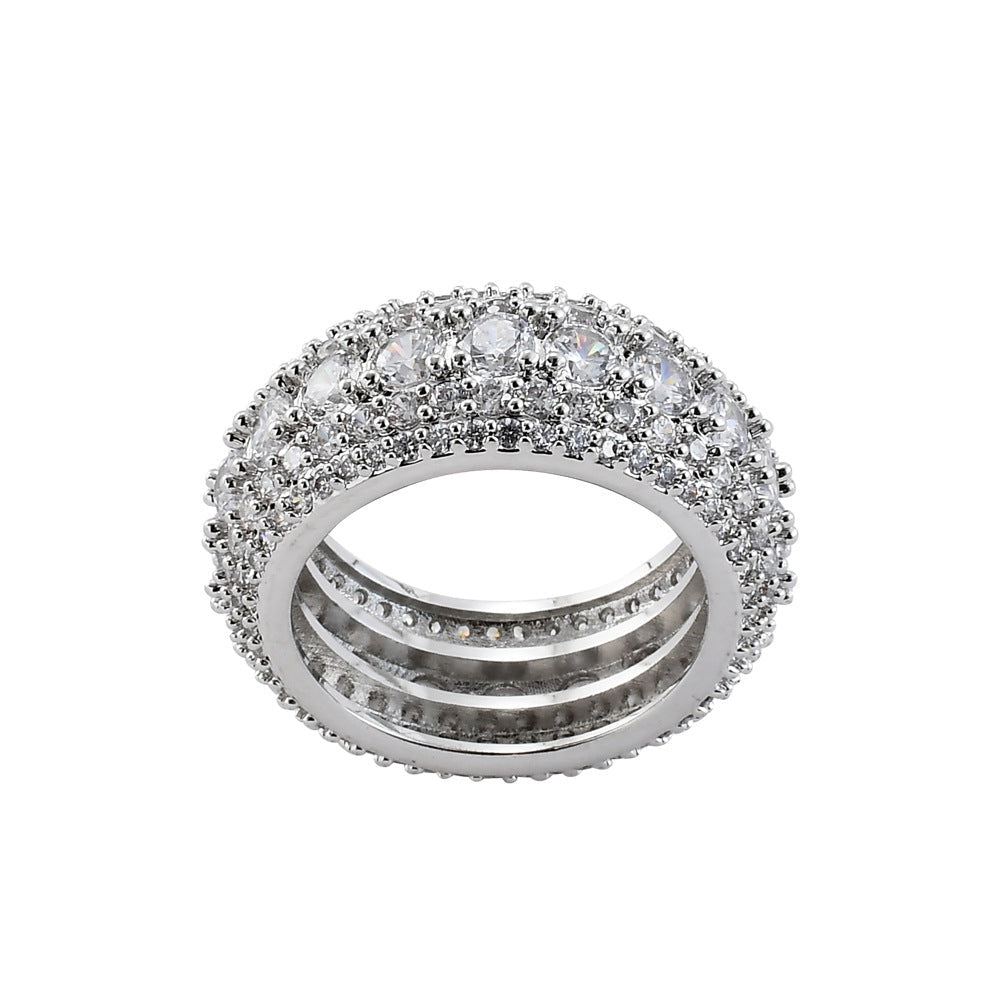 5 Layer Diamond Band Ring in White Gold