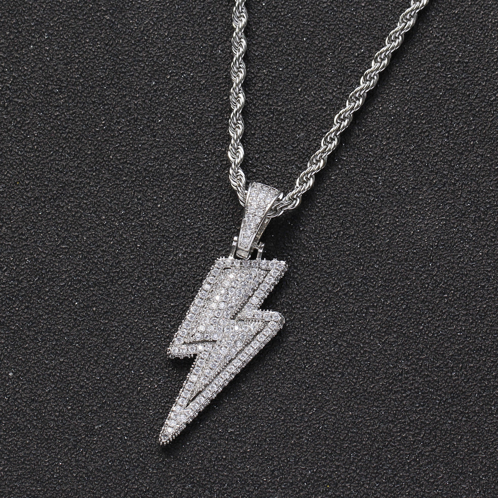 Iced Flash Pendant in White Gold