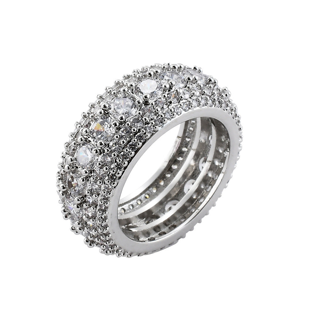 5 Layer Diamond Band Ring in White Gold