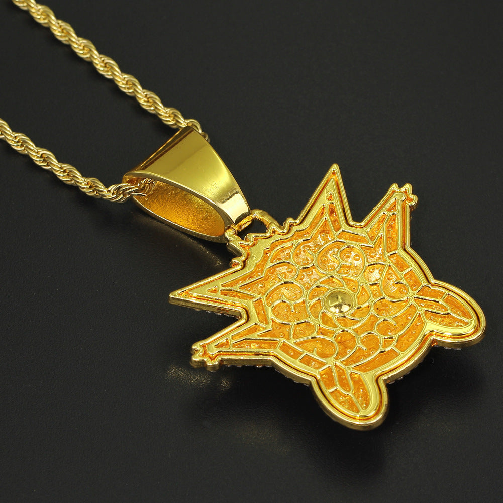 Iced Gengar Pendant in 14K Gold