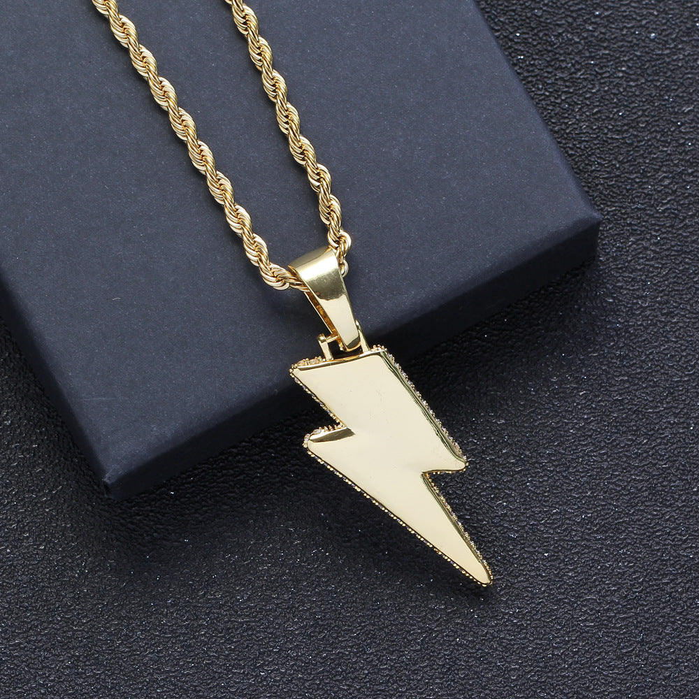 Iced Flash Pendant in White Gold