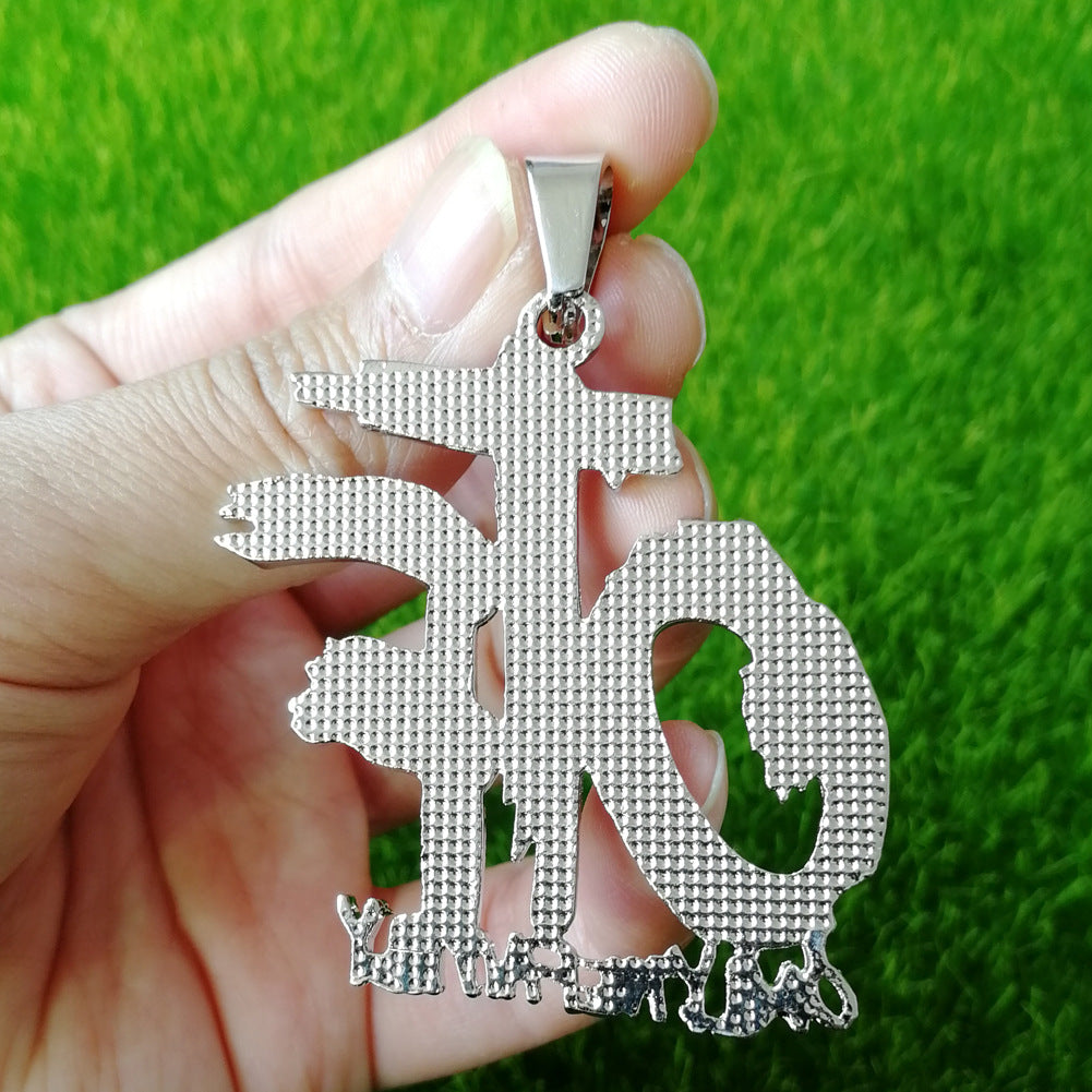 Iced OTF Pendant in White Gold