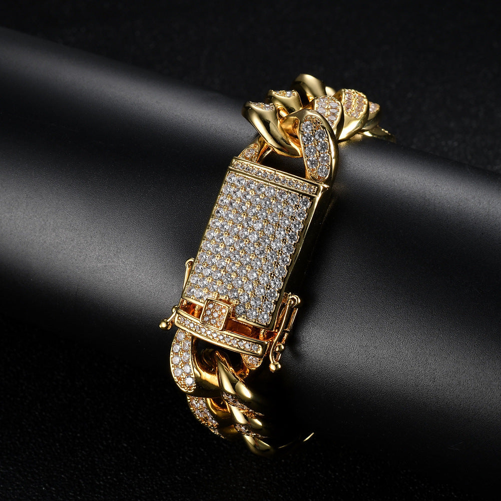 20mm 14K Gold Iced Miami Cuban Bracelet