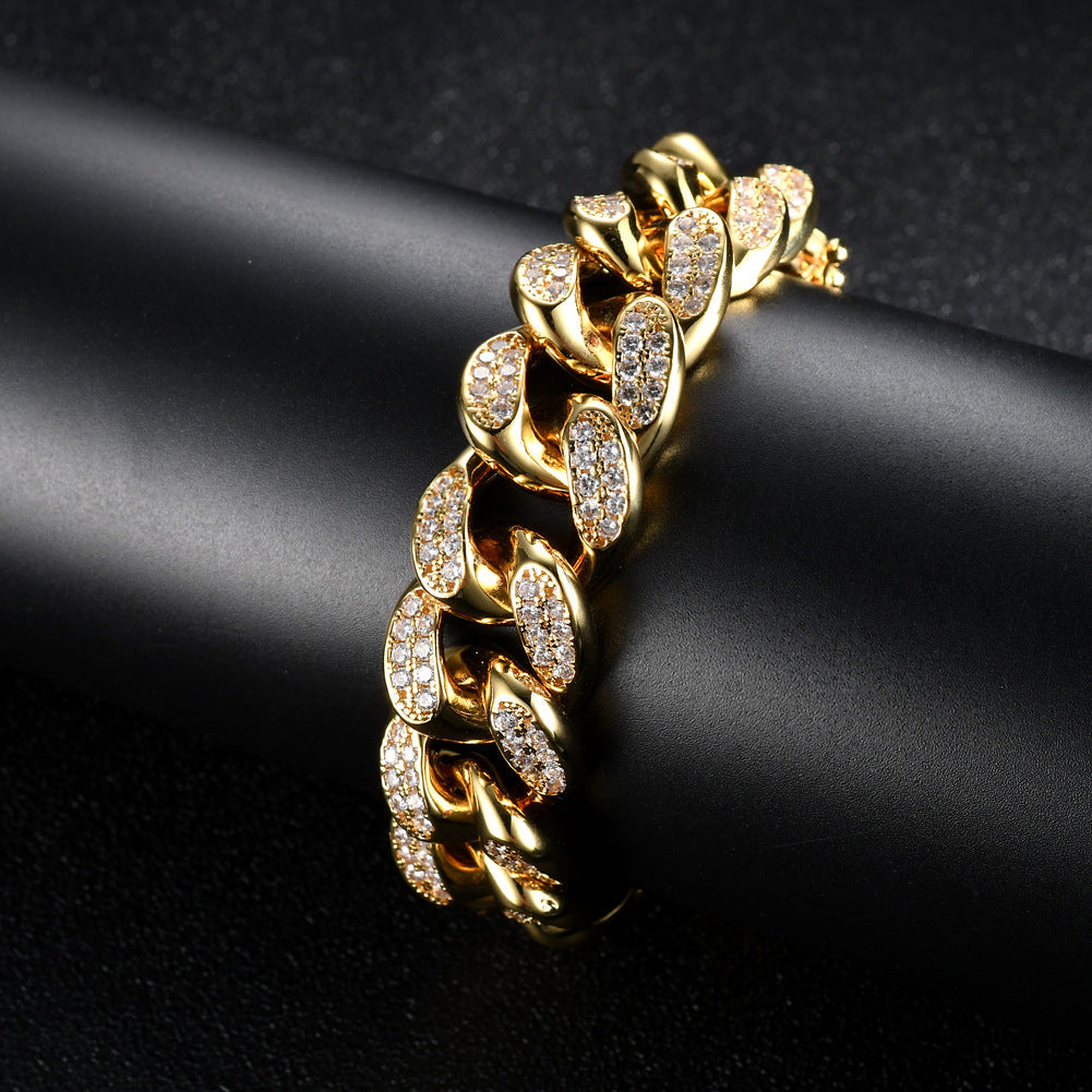 20mm 14K Gold Iced Miami Cuban Bracelet