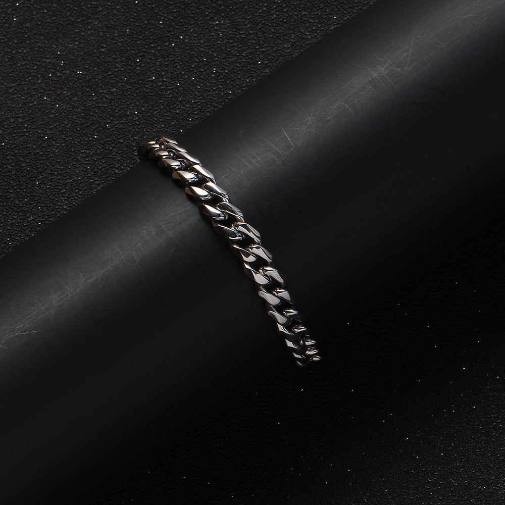 5mm Cuban Bracelet in White Gold